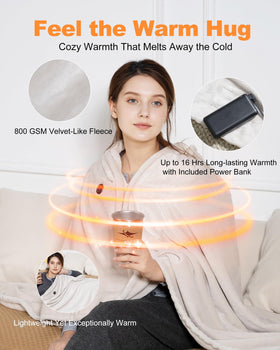 MIMYTH blanket shows battery pocket securing power pack during use