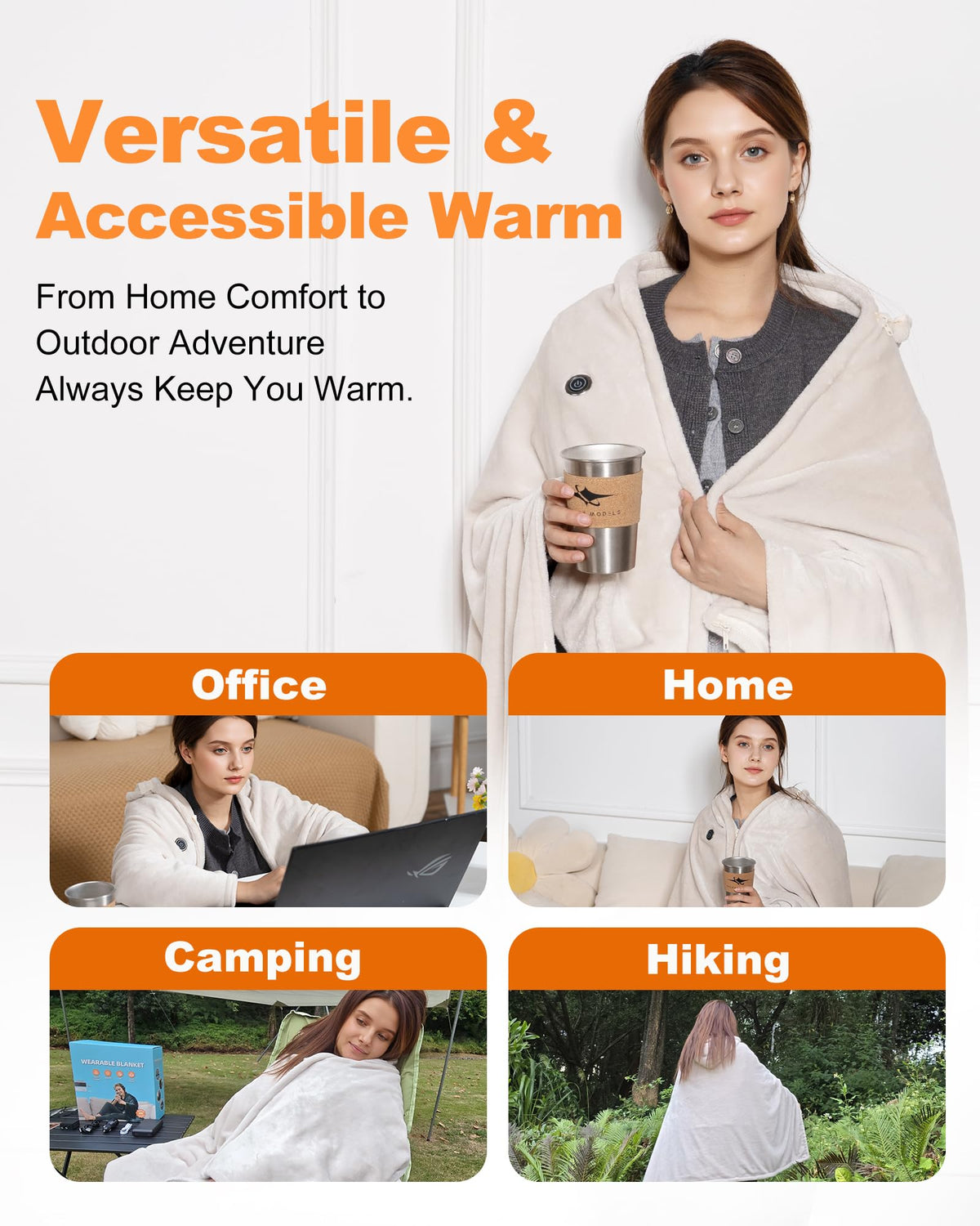 MIMYTH lightweight blanket draped over shoulders for travel warmth