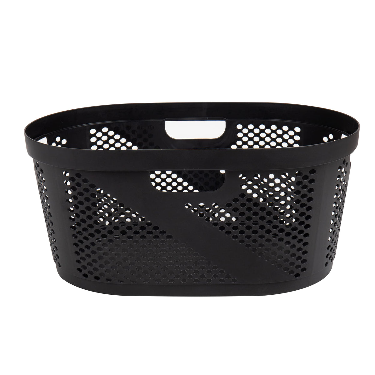 Mind Reader 40L stackable baskets in a closet for organized storage.