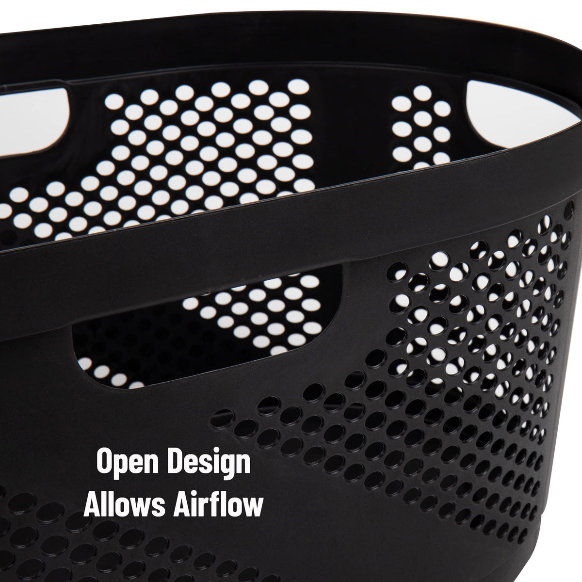 Mind Reader 40L tapered base helps compact stacking in tight spaces.