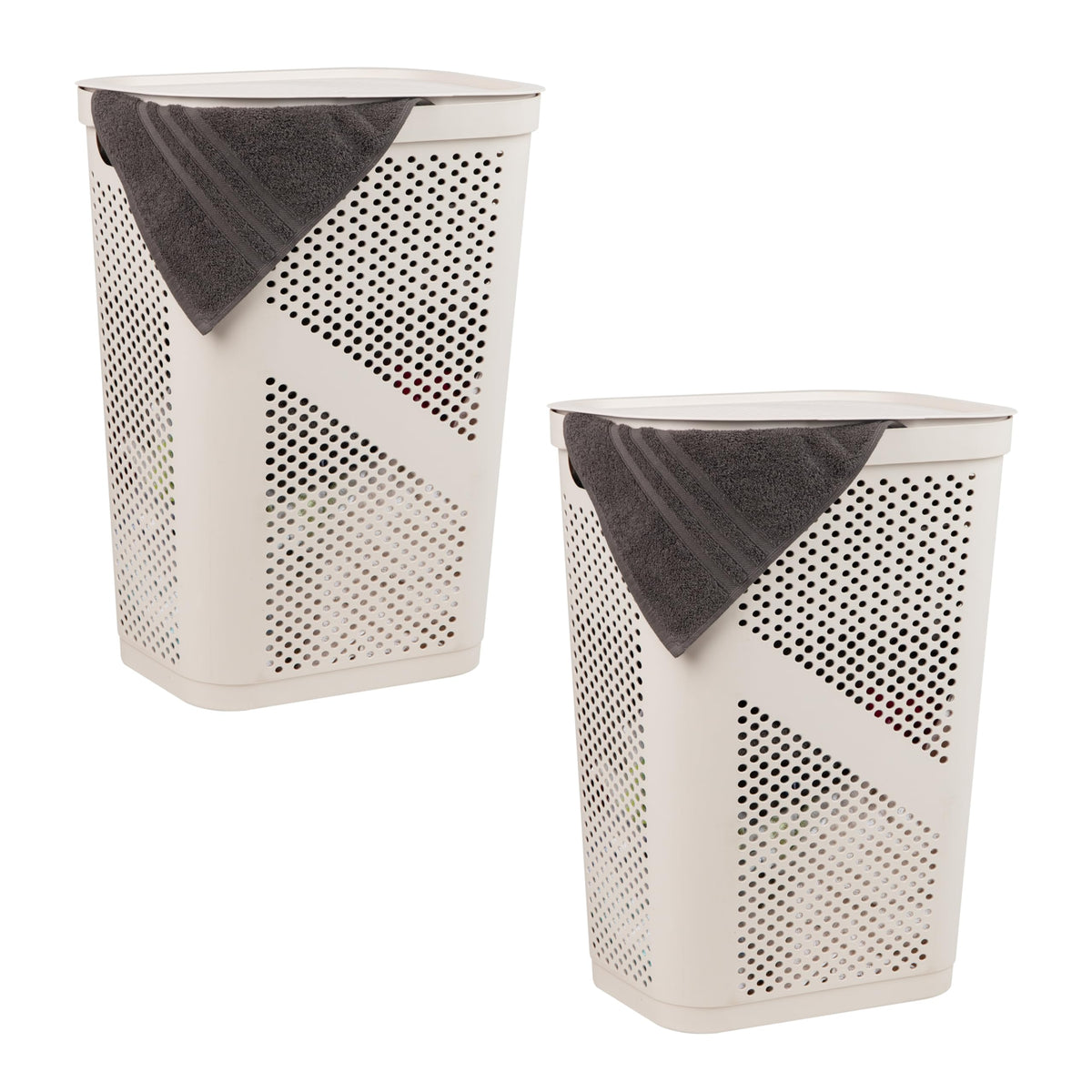 Mind Reader 60L slim hamper with lid offers discreet laundry storage in tight spaces.