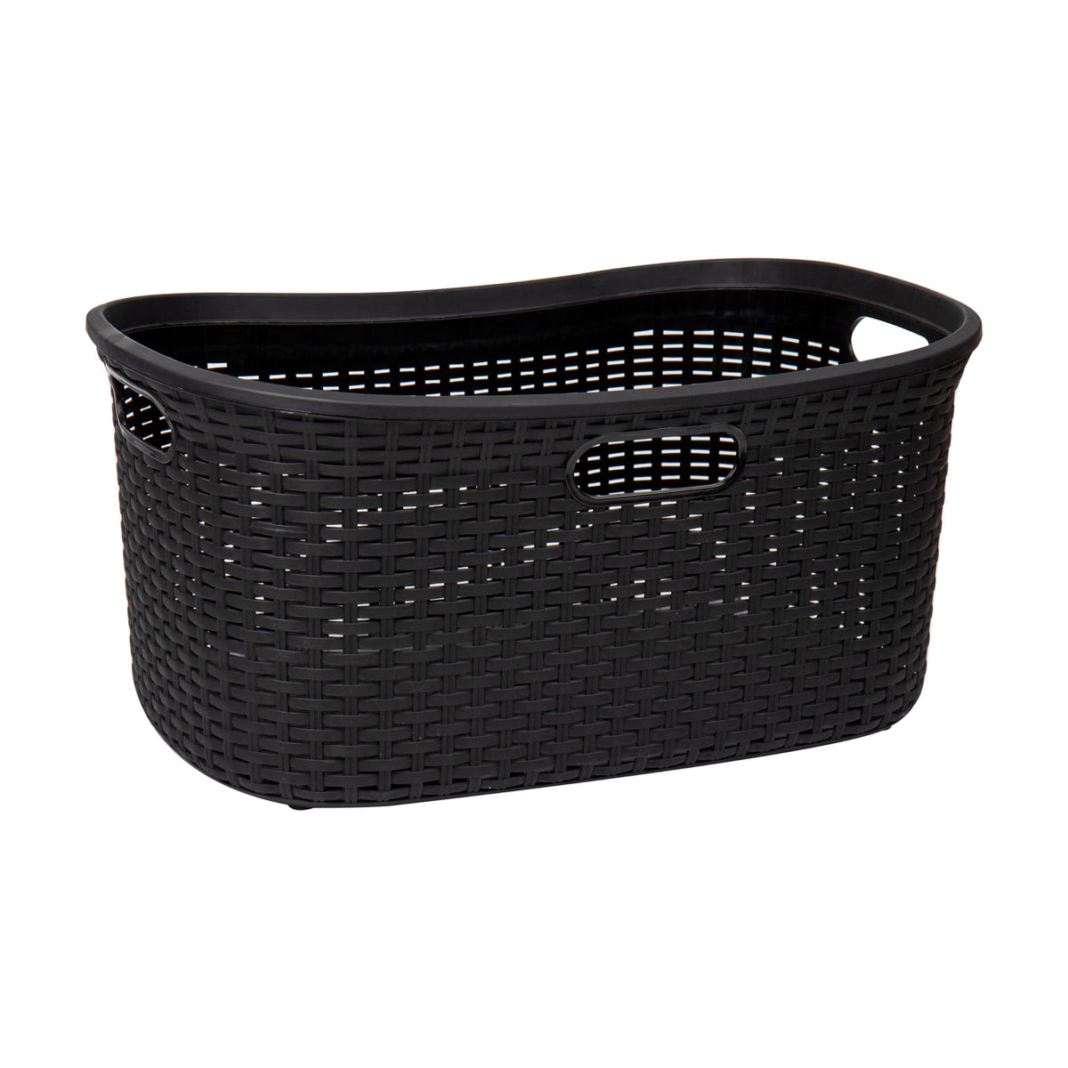 Mind Reader black wicker-inspired basket blends with decor while offering practical storage.