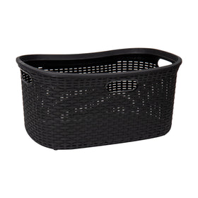 Mind Reader black wicker-inspired basket blends with decor while offering practical storage.