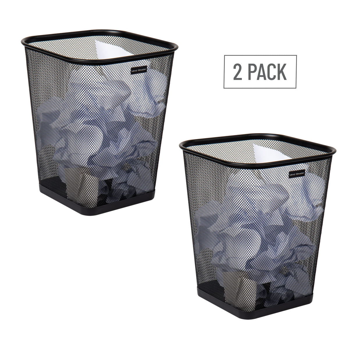 Mind Reader easy-clean waste bin that wipes clean after disposal.