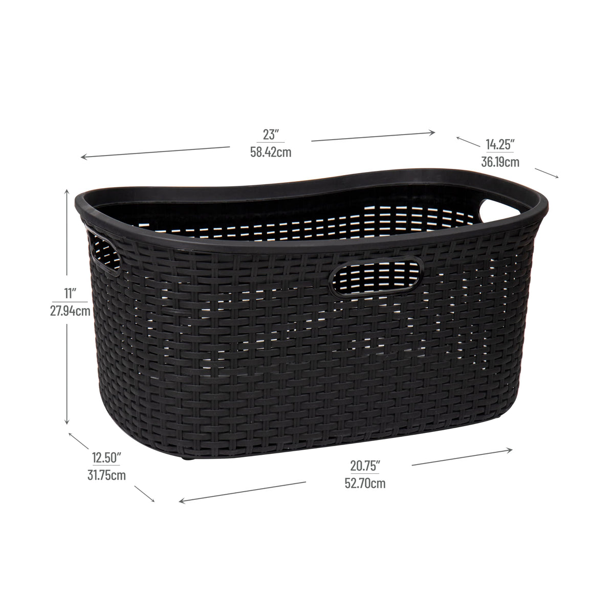 Mind Reader integrated handles assist lifting and rearranging light to moderate laundry.