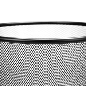 Mind Reader mesh trash can side view emphasizes durable reinforced mesh.