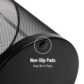 Mind Reader mesh trash can with liner option seen close-up, versatile waste management.