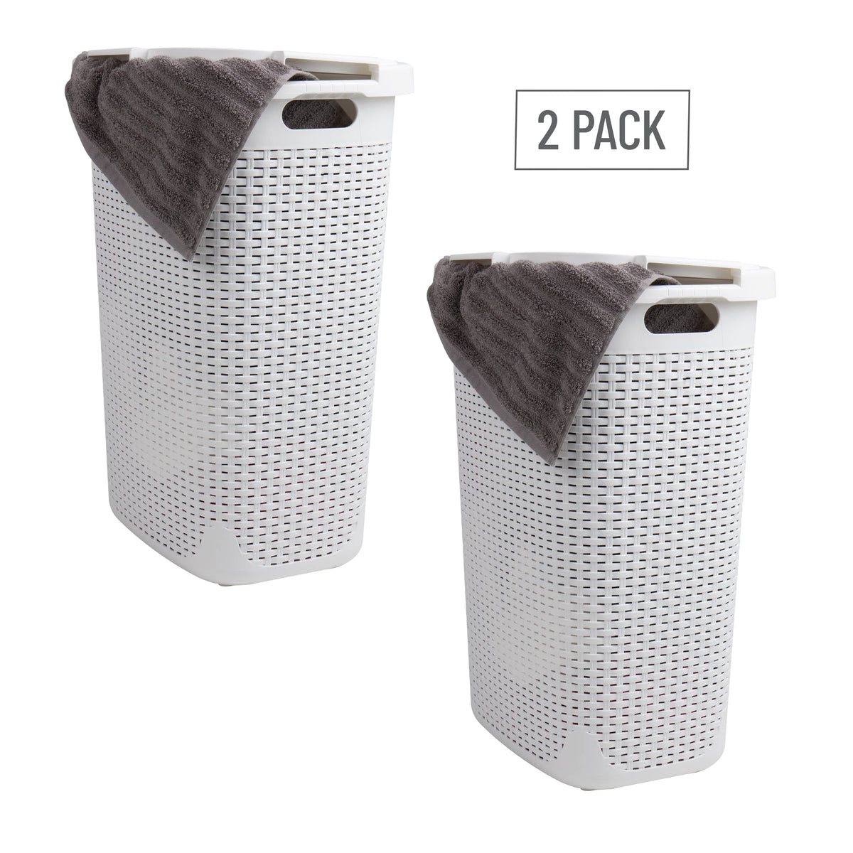 Mind Reader narrow tall bin fits bathrooms and closets.