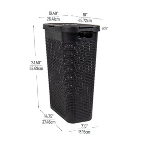 Mind Reader Slim Hamper holds up to 40L, ideal for everyday loads of clothing and towels.