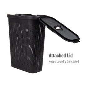 Mind Reader Slim Hamper built-in handles enable easy lifting and repositioning.