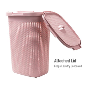 Mind Reader Slim Laundry Hamper 60L capacity fits clothing, towels, and linens.