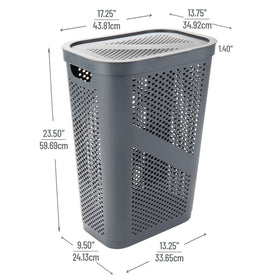 Mind Reader Slim Laundry Hamper built-in handles ease transport between rooms.