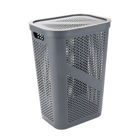 Mind Reader Slim Laundry Hamper closet setup demonstrates quick organization.
