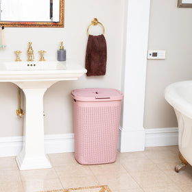 Mind Reader Slim Laundry Hamper dimensions top and base help fit planning.