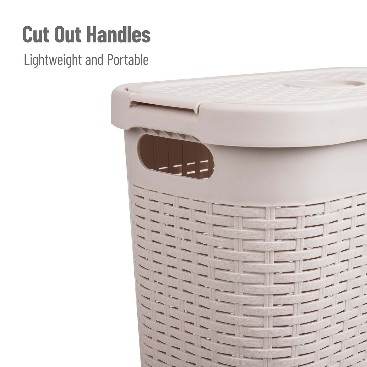 Integrated handles simplify lifting and repositioning during laundry day.