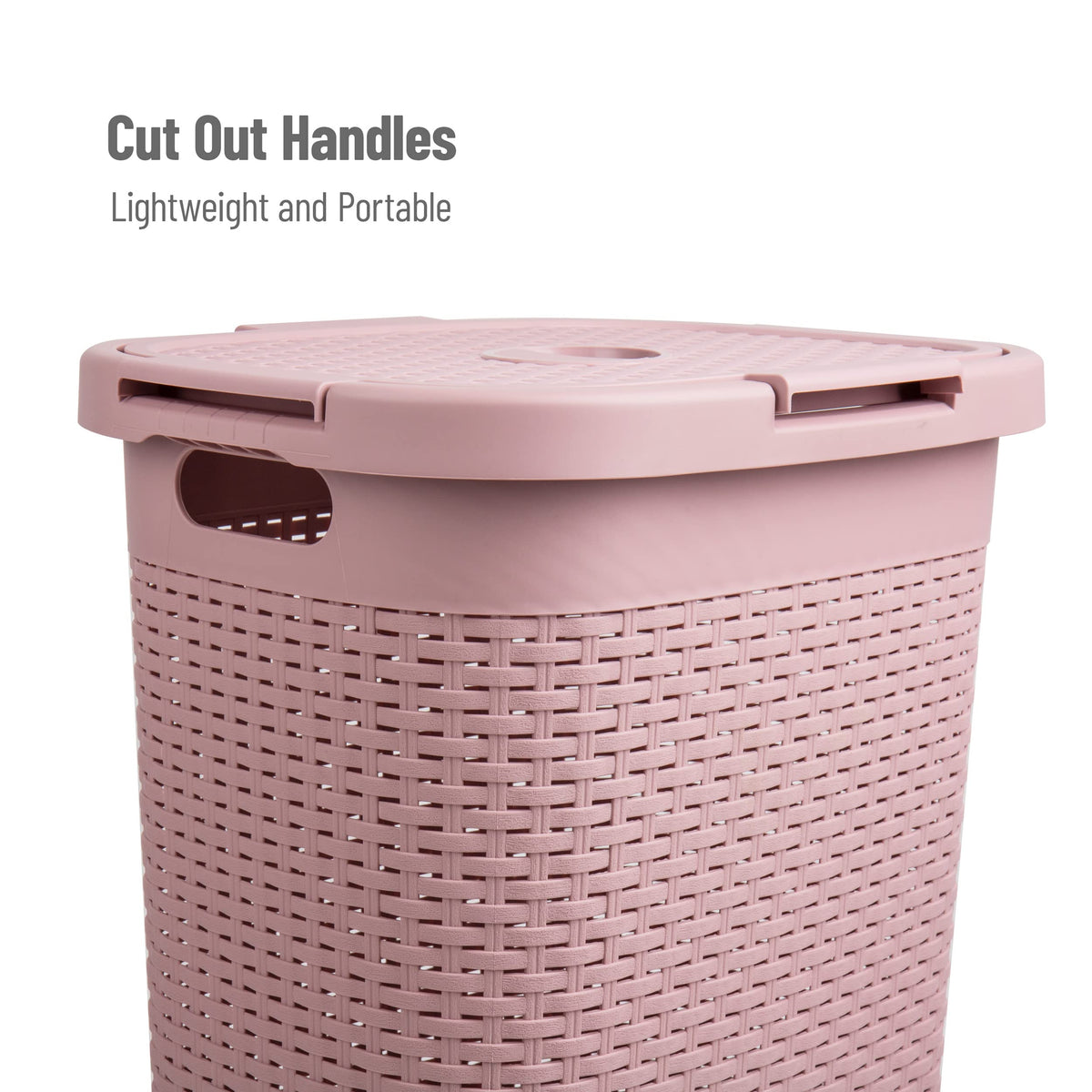 Mind Reader Slim Laundry Hamper lid closed for discreet laundry storage.