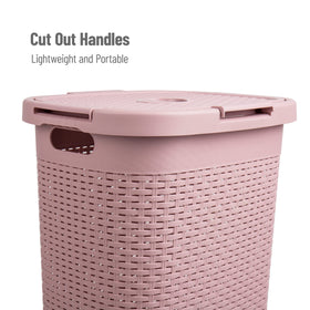 Mind Reader Slim Laundry Hamper lid closed for discreet laundry storage.