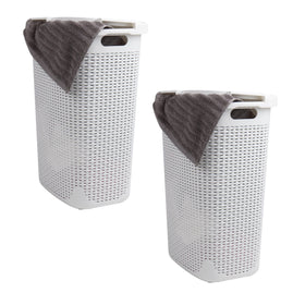 Mind Reader slim laundry hamper with lid for compact bathrooms.