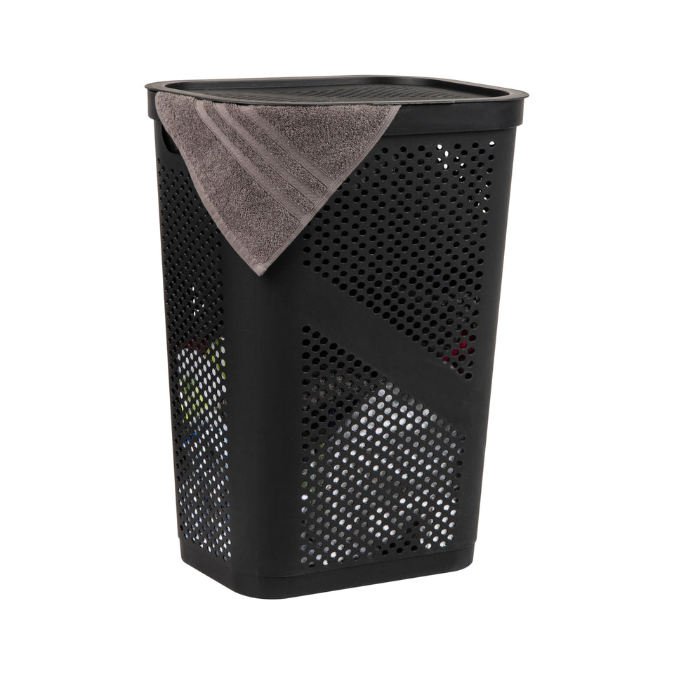 Mind Reader slim laundry hamper with lid for discreet, odor-minimizing storage