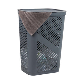 Mind Reader Slim Laundry Hamper with lid for discreet storage and easy access.