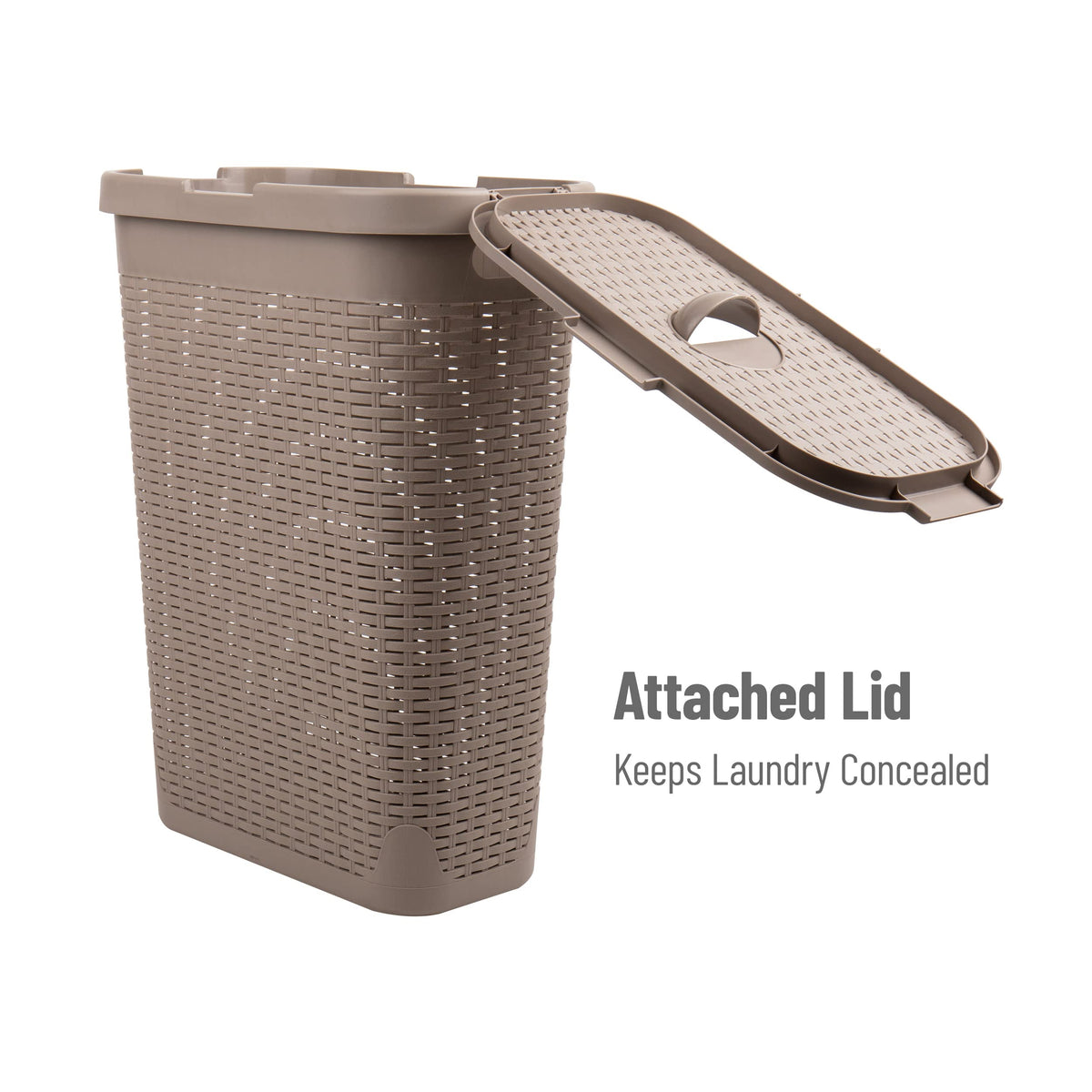 Mind Reader lightweight handle makes carrying laundry easy around the home.