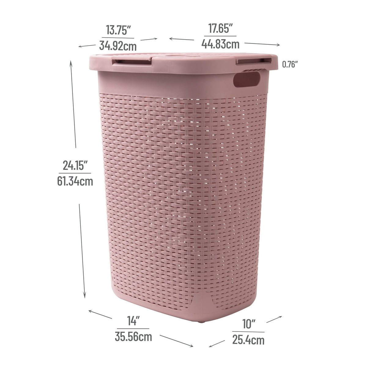 Mind Reader Slim Laundry Hamper open cutout pattern enhances airflow and odor control.