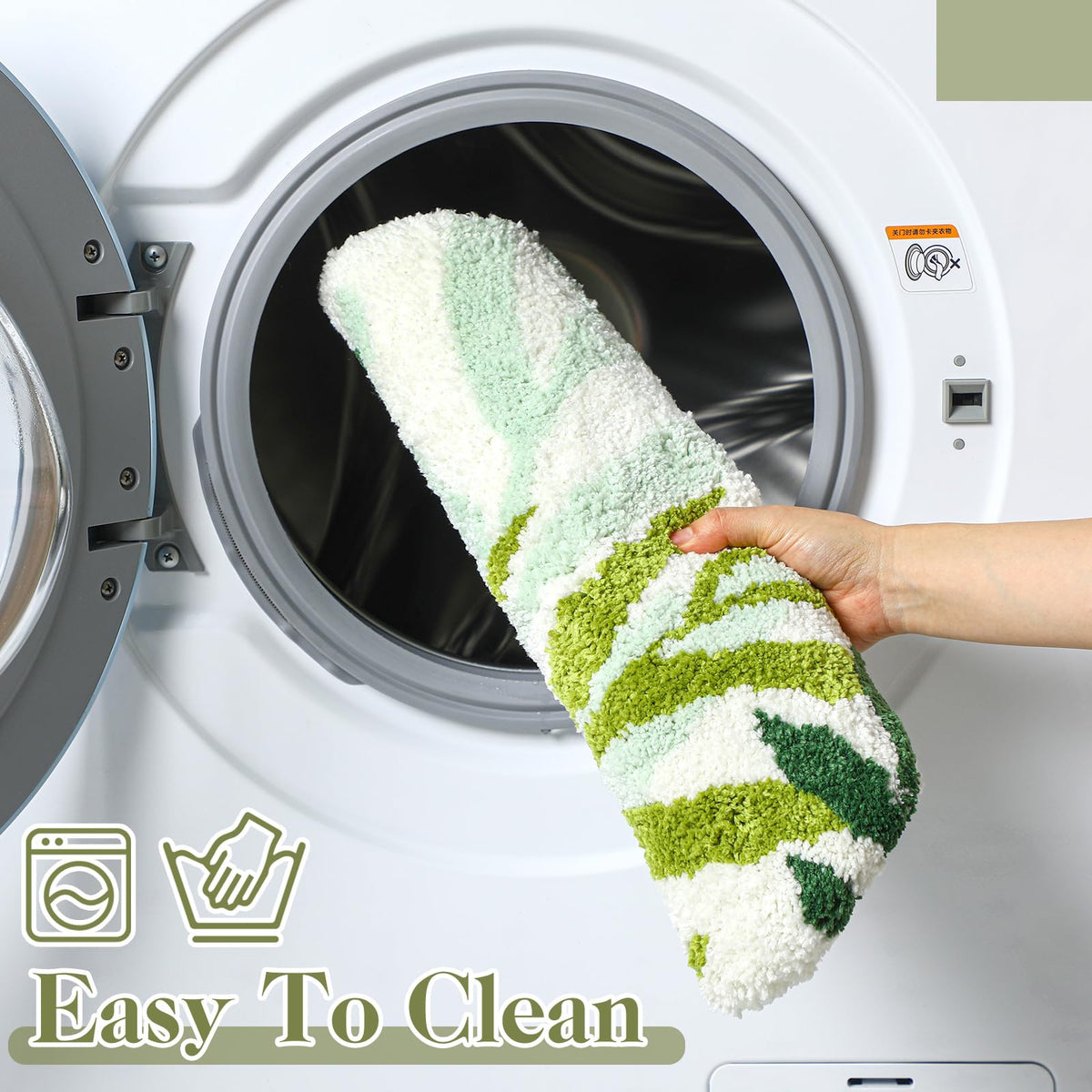 Mindsoft Green Leaves machine washable for easy cleaning and care