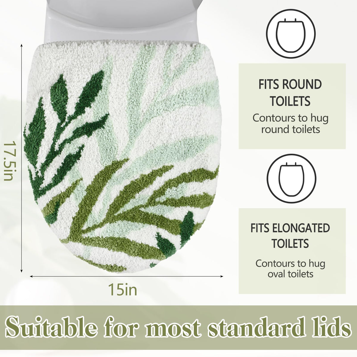 Mindsoft Green Leaves with non-slip backing prevents movement during use
