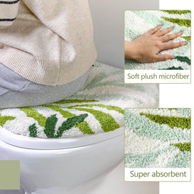 Mindsoft Green Leaves plush tufted fabric highlighting luxurious texture