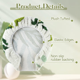 Mindsoft Green Leaves cover sized 17.5 by 15 inches for standard lids