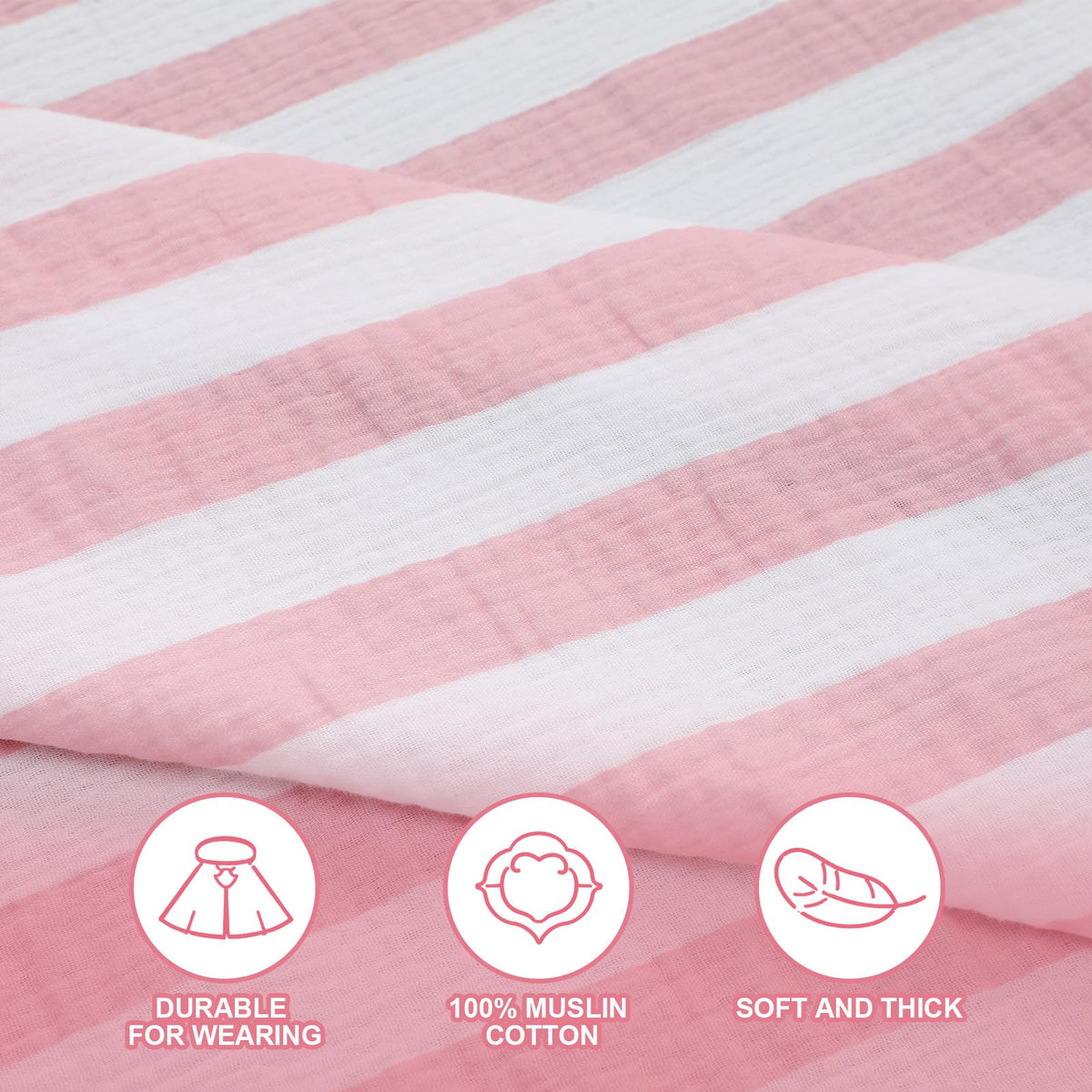 Mindsoft Muslin Hooded Towel pink fabric texture emphasizes softness and quick-drying feel.