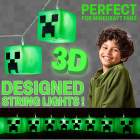 Minecraft green cube lights enhance gaming room mood and focus.