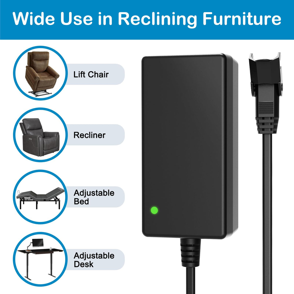 MineCtrl ZB-H290020A-C transformer side view, fits multiple lift chairs.