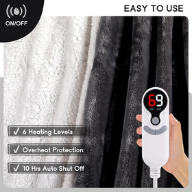 Minervada blanket auto shut-off feature for safe overnight use.