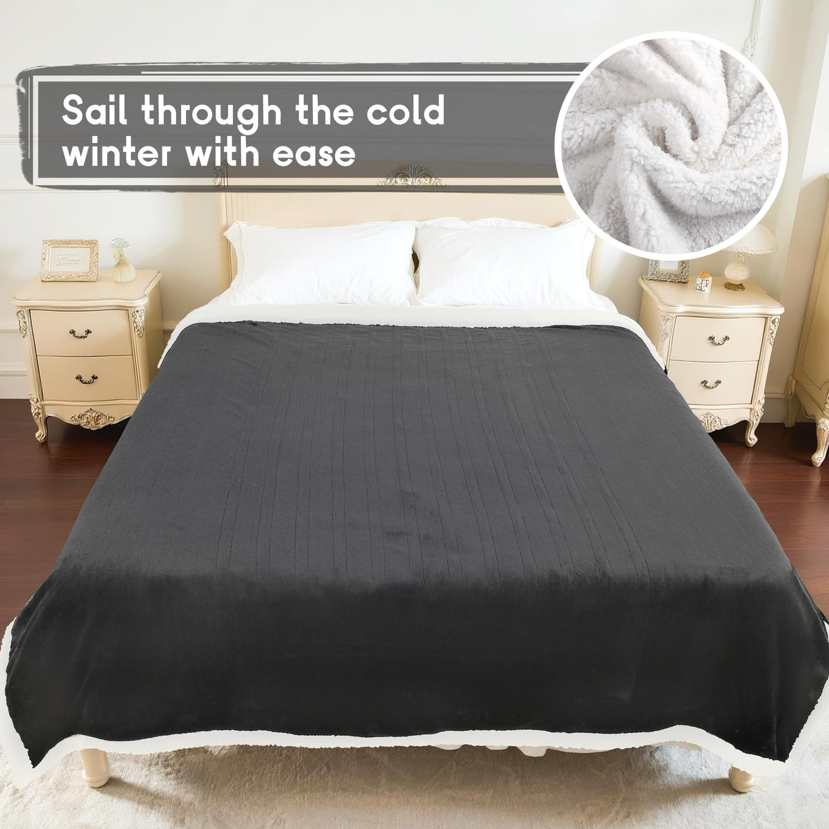 Minervada full-size blanket provides broad coverage for solo or shared use.