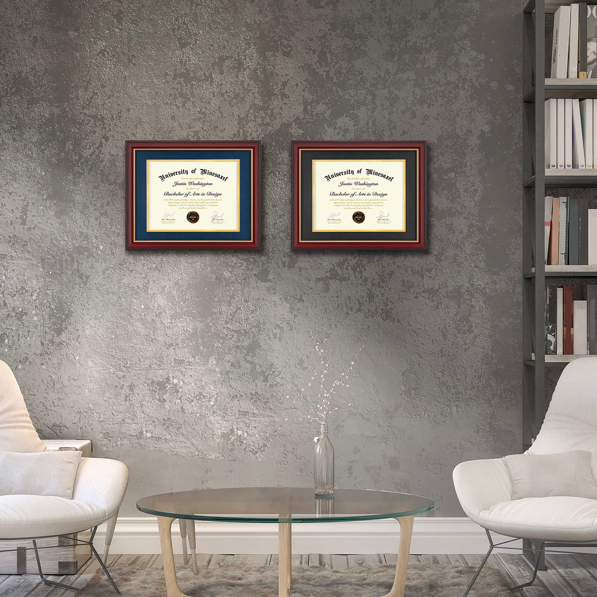Minesaxel diploma frame protective plexiglass keeps document safe