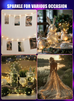 Minetom timer-enabled fairy lights turn on and off automatically.