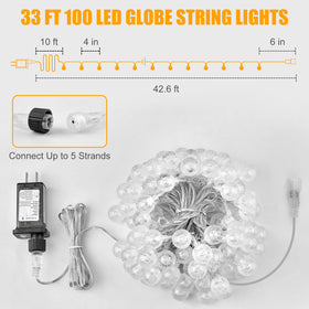 IP44 waterproof Minetom Globe Lights suitable for indoor and outdoor use.