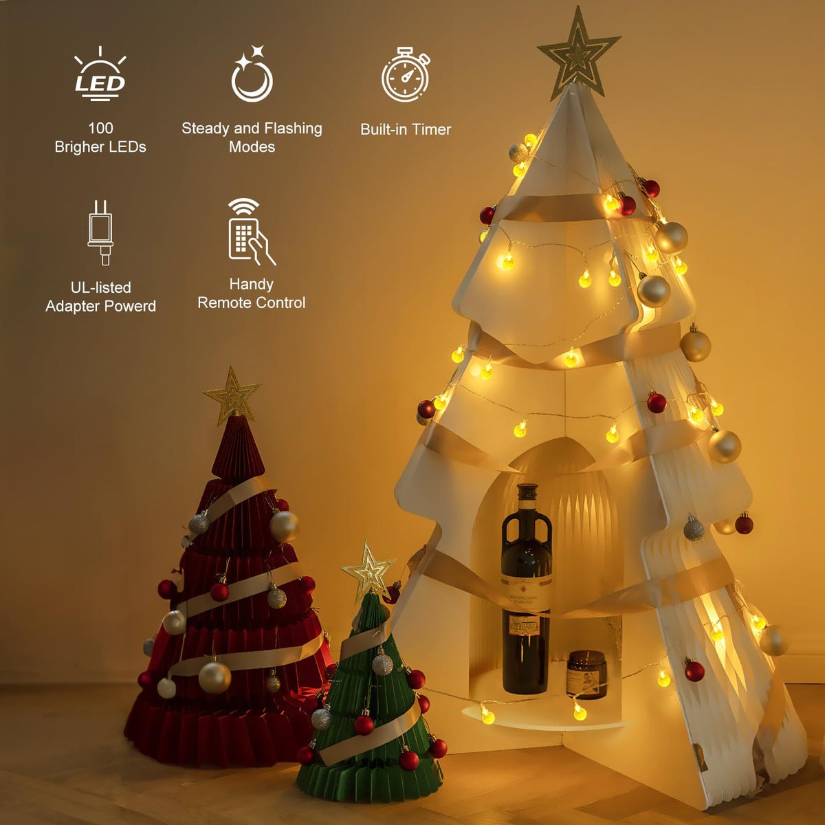 Minetom globe lights with remote control for effortless mode switching and timer.