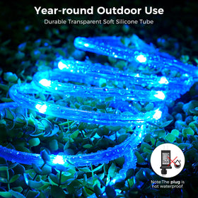 Minetom IP65 waterproof rope light withstands outdoors rain for year-round use.