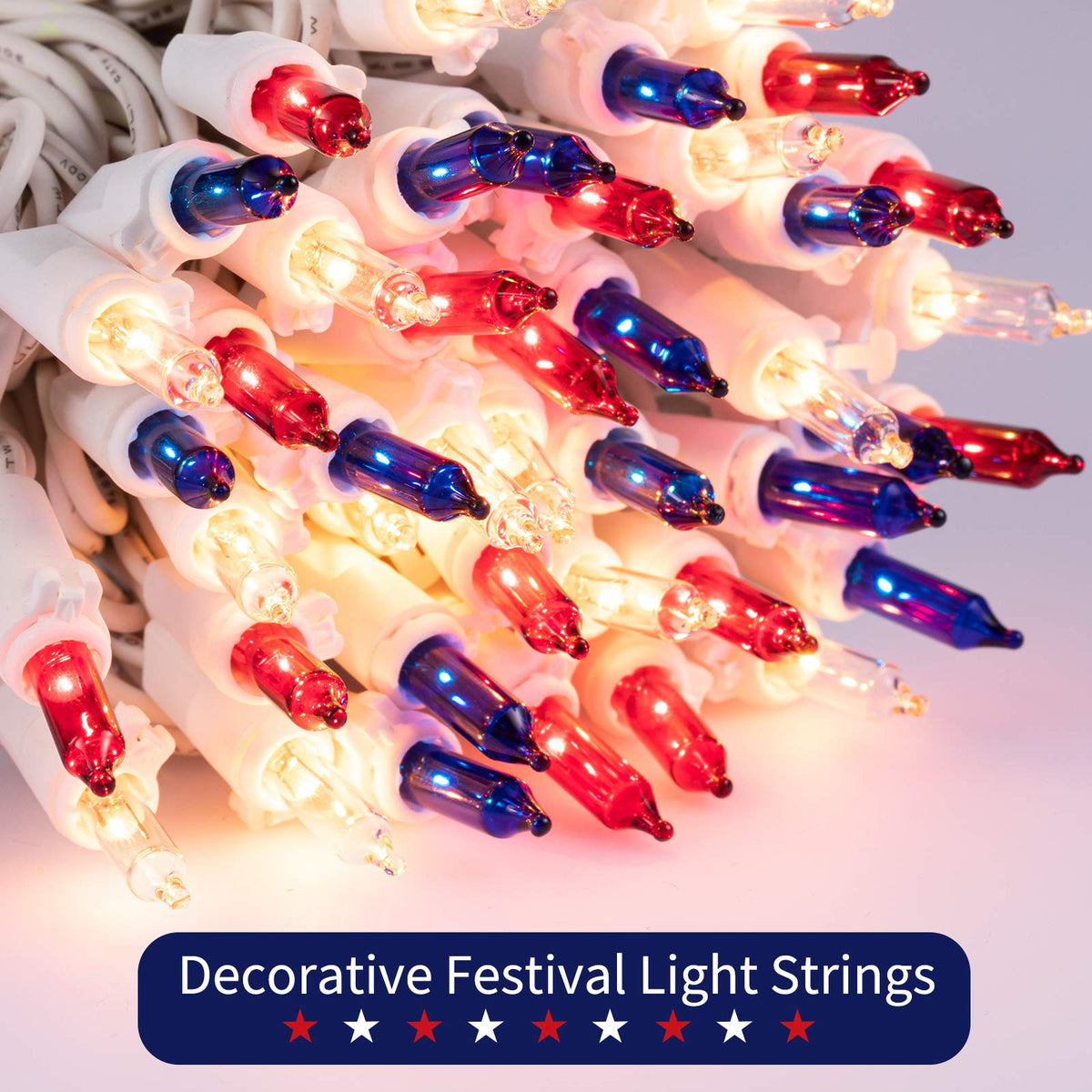 Minetom red white blue incandescent bulbs create a vibrant holiday atmosphere