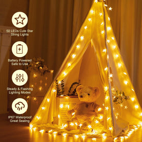 Minetom Star String Lights waterproof design suitable for outdoor patios.
