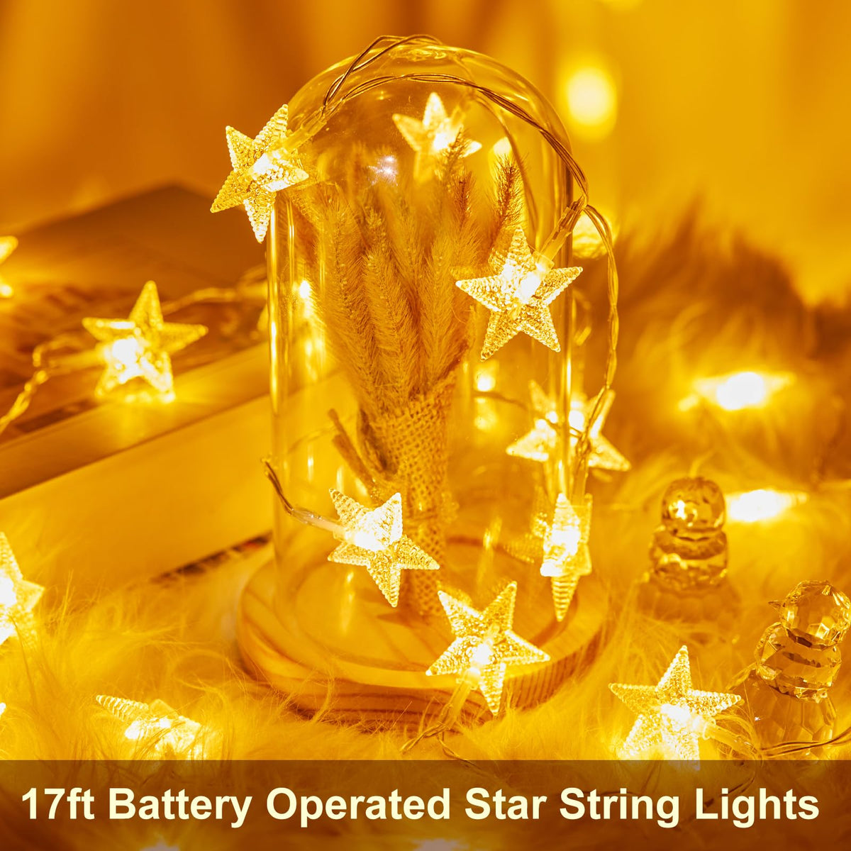Minetom Star String Lights ideal for parties and weddings with soft starry accents.