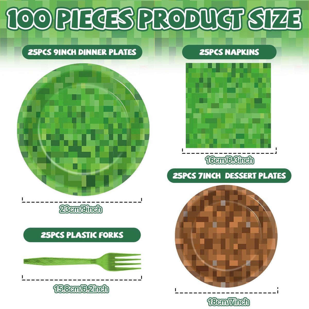 MinFyberd Pixel dessert plates 7-inch suit small portions with gamer flair
