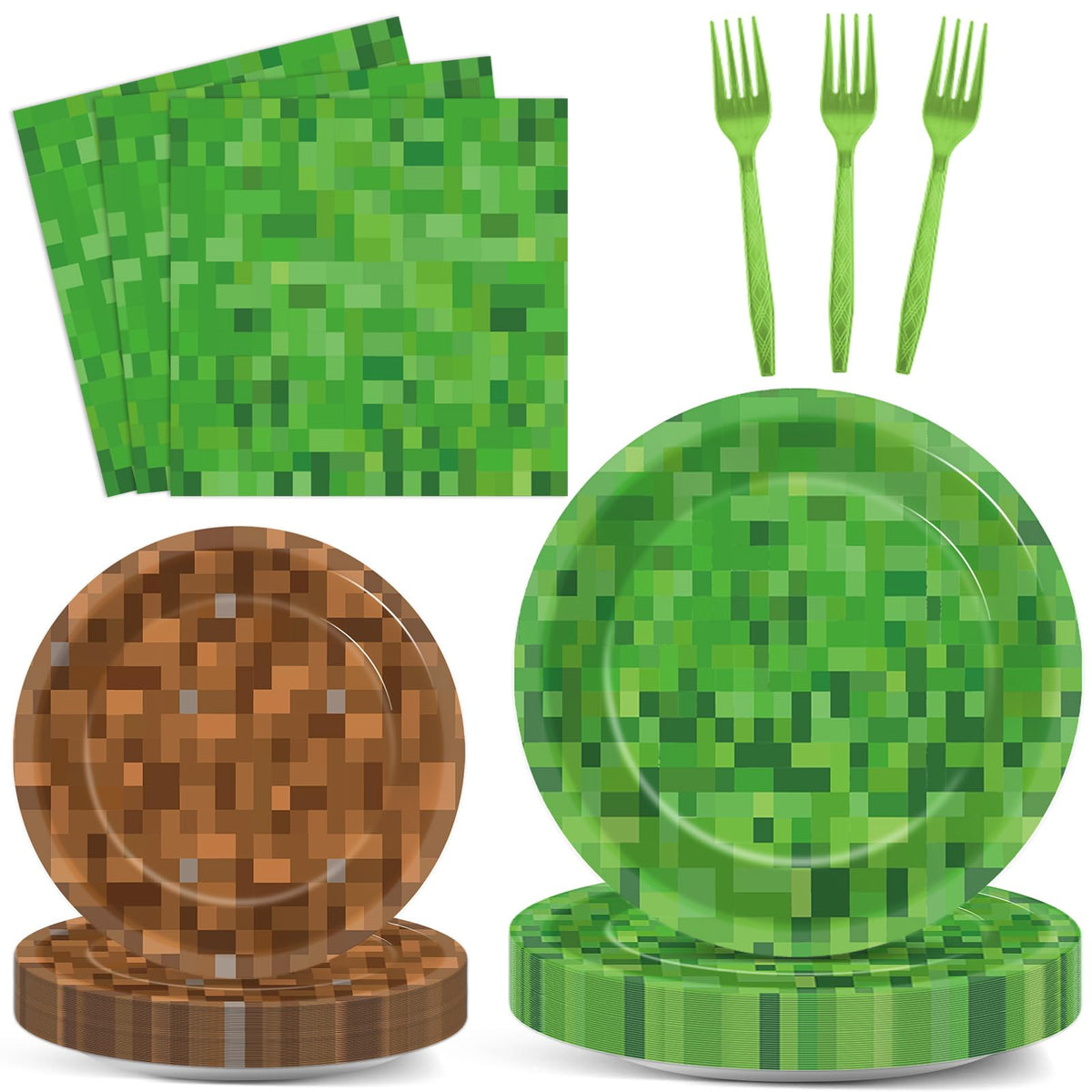 MinFyberd Pixel plates 9-inch provide sturdy dining for party bites
