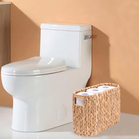 MINHKUST wicker storage holds up to six mega rolls for ready access