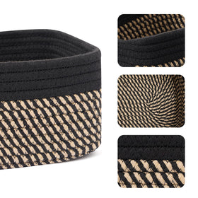 MiniArk woven rope baskets add modern decor to shelves.