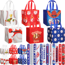 MiniInflat baseball gift bags feature six designs for eco-friendly party favors.