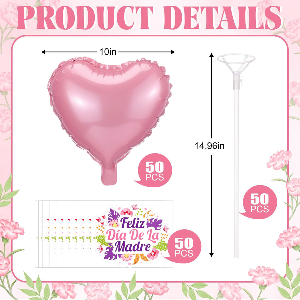 MiniInflat balloon sticks keep balloons upright for a clean table display.