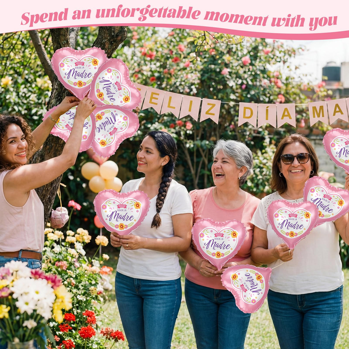 MiniInflat 10 inch pink heart balloon with sticks enables quick decorating.